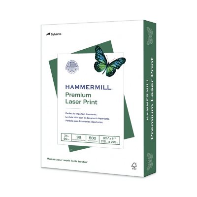 Hammermill - Laser Print Paper, 24lb, 98 Bright, 8-1/2 x 11" - 1 Ream
