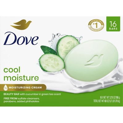 Dove Go Fresh Beauty Bar, Cool Moisture, 106 g, 16 Stück
