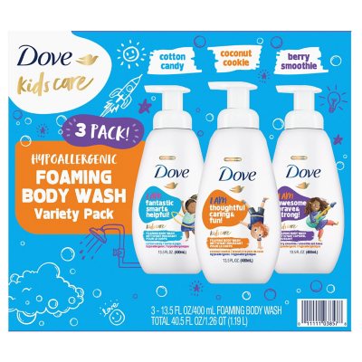 Dove Kids Care Schaum-Duschgel, Vorteilspackung, 400 ml, 3er-Pack