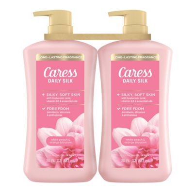 Caress Daily Silk Feuchtigkeitsspendendes Duschgel, Weiße Pfirsich & Orangenblüte, 887 ml, 2er-Pack