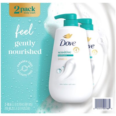 Dove Duschgel für empfindliche Haut mit Pumpspender, 905 ml, 2er-Pack