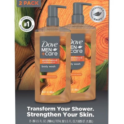 Dove Men+Care Sandelholz Body Wash, 769 ml, 2er-Pack
