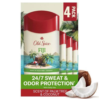 Old Spice Fiji Anti-Transpirant Deodorant, Palme + Kokosnuss, 73 g, 4er-Pack.