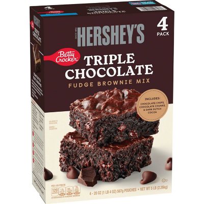 Betty Crocker HERSHEY'S Triple Chocolate Fudge Brownie Mischung, 567 g, 4er-Pack