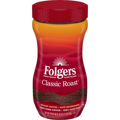 Folgers Classic Roast Instant Coffee Crystals, 16 oz.