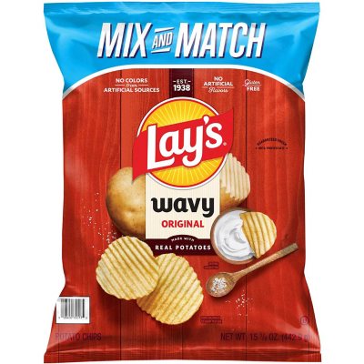Lay's Wavy Original Potato Chips, 15.625 oz.
