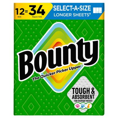 Bounty Select-A-Size 2-lagige Papierhandtücher, 12 Rollen, 119 Blatt/Rolle