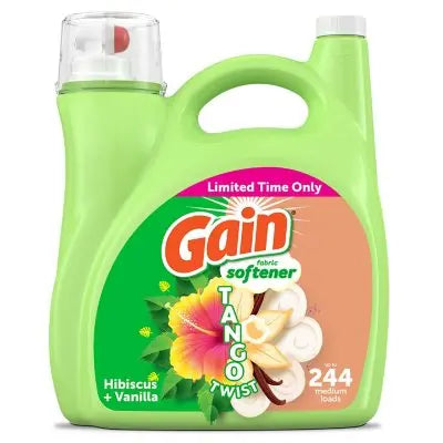 Gain Tango Twist Liquid Fabric Softener, Hibiscus and Vanilla Scent, 244 loads, 143 fl. oz.
