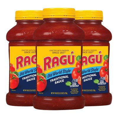 Ragu Old World Style Traditional Pasta Sauce, 45 oz., 3 pk.