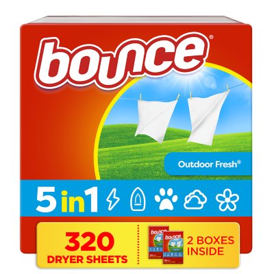 Bounce Weichspüler-Trocknertücher, Outdoor Fresh, 320 Stk.
