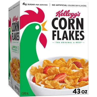 Kellogg's Corn Flakes Breakfast Cereal, 43 oz.
