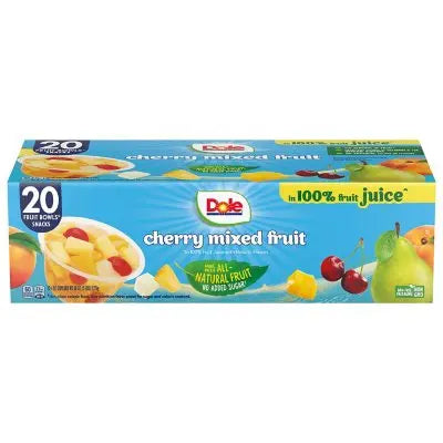 Dole Fruit Bowls Cherry Mixed Fruit in 100% Juice 4 oz., 20 pk.