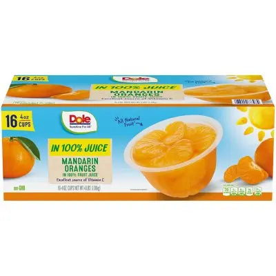 Dole Mandarin Oranges in 100% Fruit Juice, 4 oz., 16 pk.