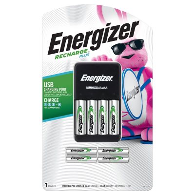 شاحن البطاريات القابلة لإعادة الشحن Energizer Recharge PowerPlus مقاس AA وAAA، 8 قطع.