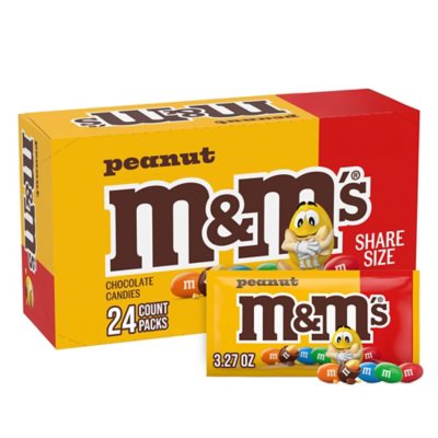 M&M'S Peanut Milchschokoladenbonbons, Großpackung, 92,7 g, 24 Stück