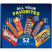 Mars Fundraiser Variety Pack Candy Bars, Full Size, 52 pk.