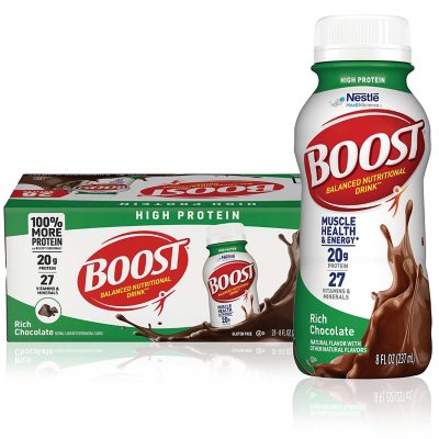 BOOST 20g High Protein Nahrungsergänzungsgetränk, Schokolade 237ml, 28er-Pack