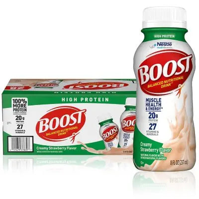 BOOST 20g High Protein Nutritional Drink, Strawberry 8 fl. oz., 28 ct.