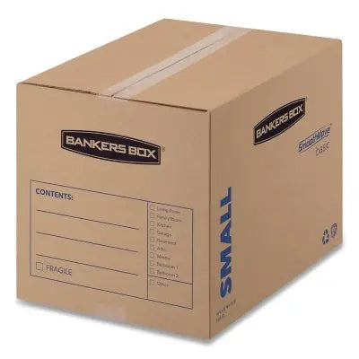 صناديق نقل صغيرة أساسية SmoothMove من Bankers Box، كرافت/أسود 16 1/2 × 12 1/4 × 12 5/8، 25 قطعة.