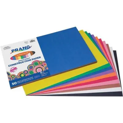 Pacon - Construction Paper, 58 lbs., 12 x 18, Assorted, 50 Sheets per Pack
