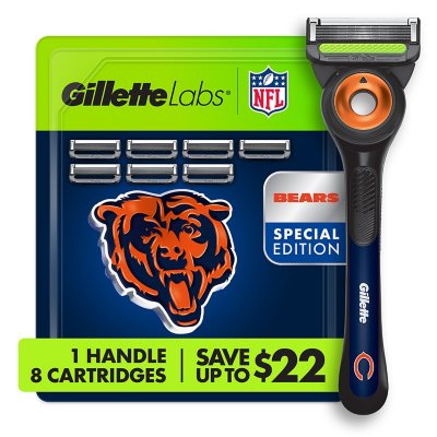 Gillette Labs NFL Chicago Bears Men's Razor, Handle + 8 Cartridges