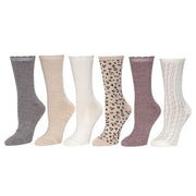 Cuddl Duds Damen 6er-Pack Superweiche Crew-Socken
