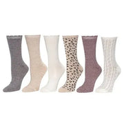 Cuddl Duds Damen 6er-Pack Superweiche Crew-Socken