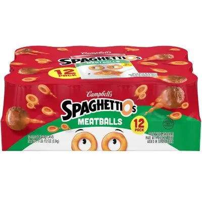 Campbell's SpaghettiOsÂ Canned Pasta with Meatballs 15.6 oz., 12 pk.