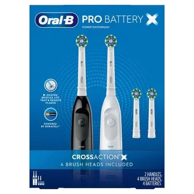 Oral-B Pro Advantage batteriebetriebene Zahnbürste, 2 Handstücke + 4 Bürstenköpfe