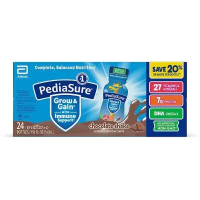 PediaSure Grow and Gain Nutrition Shake for Kids, Chocolate, 8 fl. oz., 24 pk.
