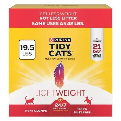 Purina Tidy Cats Multi-Cat Light Weight Clumping Cat Litter, 19.5 lbs.