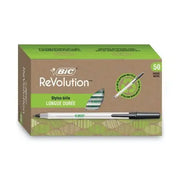 BIC Ecolutions Round Stic Kugelschreiber, 1 mm, Medium, schwarze Tinte, 50er-Pack.