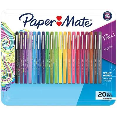 Paper Mate Flair Stifte, verschiedene Farben, 20er-Pack