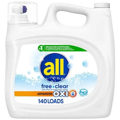all Free Clear Liquid Laundry Detergent, Advanced Oxi, 140 loads, 250 fl. oz.