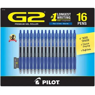 Pilot G2 Gelschreiber mit Druckmechanismus, Fein, 0,7 mm, 16er-Pack, Farbe wählbar