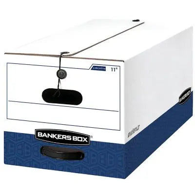 Bankers Box LIBERTY Schwerlast-Archivbox, Weiß/Blau, Letter-Format, 12 Stück/Karton