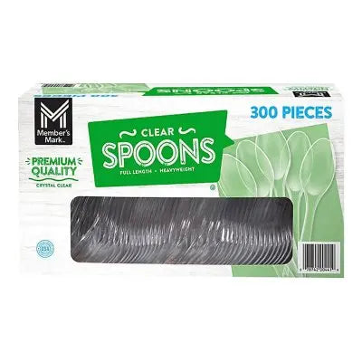 Member's Mark Clear Plastic Spoons, Heavyweight 300 ct.Â