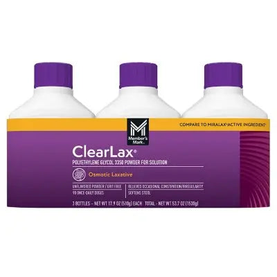 Member's Mark ClearLAX Polyethylenglykol 3350 Pulver, 507 g, 3er-Pack