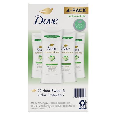 Dove Advanced Care Anti-Transpirant Deodorant, 74 g, 4er-Pack.