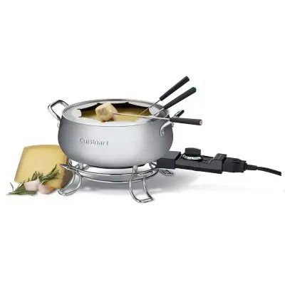 CuisinartÂ® 3 Quart Electric Fondue Set Suitable for Chocolate, Cheese, Broth or Oil