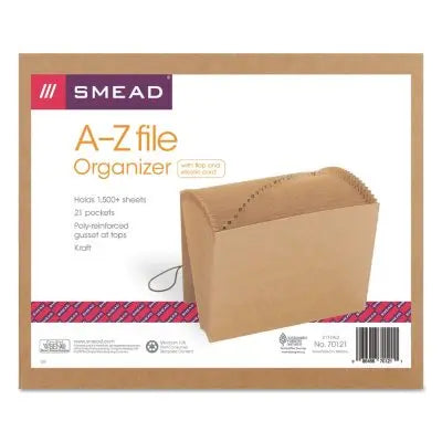 Smead 21-teilige A-Z-Sortiermappe, Kordelzugverschluss, Kraftpapier, Letter-Format, Braun
