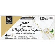 Member's Mark Ultra Premium 3-lagige weiße Servietten, 4 Pkg., 80 Servietten/Pkg.