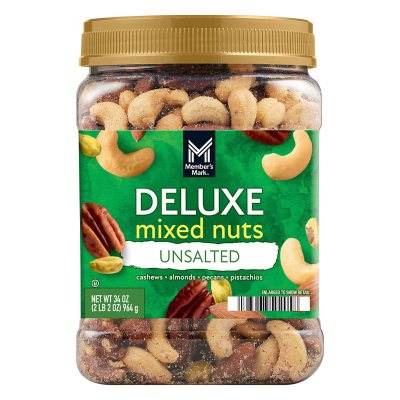 Member's Mark Unsalted Deluxe Mixed Nuts, 34 oz.