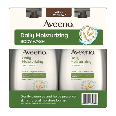 غسول الجسم المرطب اليومي من Aveeno، سعة 33 أونصة سائلة، عبوة من قطعتين.