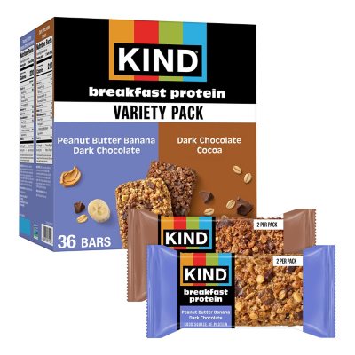 KIND Breakfast Protein Bars, Variety Pack, 18 pk.