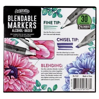ArtSkills Dual-Tip Blendable Alcohol Marker Set, 30-Count