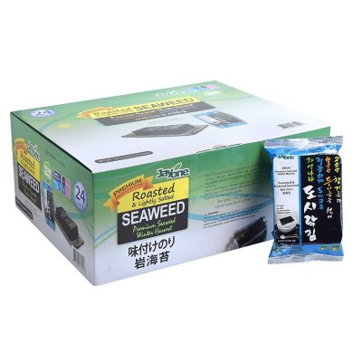 Jayone Gerösteter und leicht gesalzener Seetang, 4,8 g, 24er-Packung.