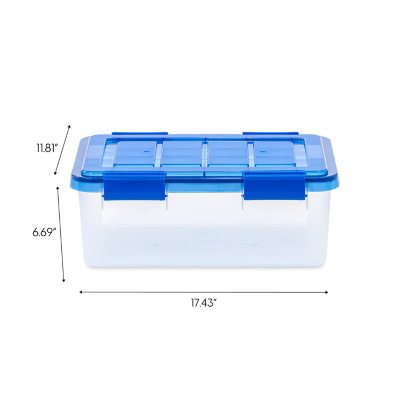 IRIS USA WeatherPro, 16 Quart Clear Plastic Storage Box with Protective Gasket Lid, 11.81" W x 17.43" L x 6.69" H, 6 Piece Set