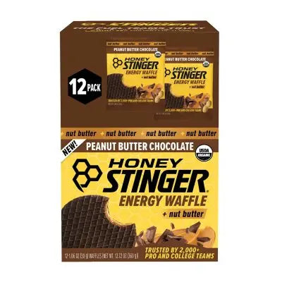 Honey Stinger Bio-Energie-Waffel, Erdnussbutter Schokolade, Koffeinfreier gesunder Snack, 30 g, 12er-Pack