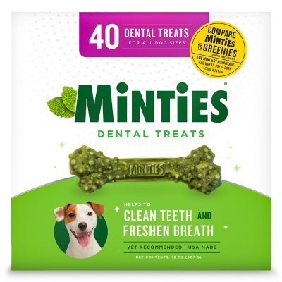 مكافآت Minties لأسنان الكلاب، 40 قطعة، 32 أونصة.